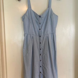 Button up denim dress